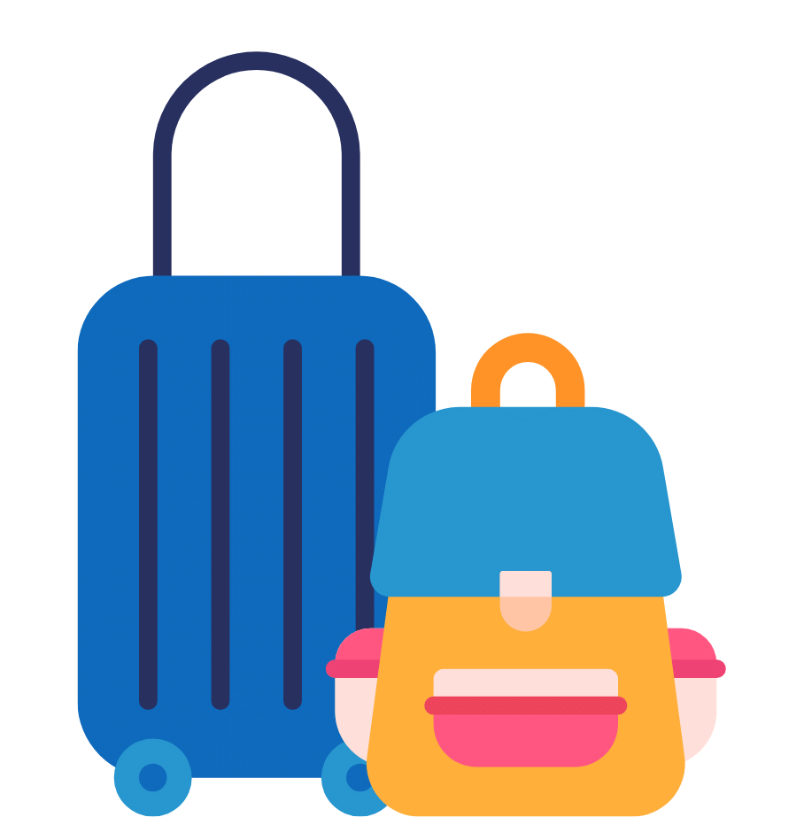 Cartoon icon of luggage